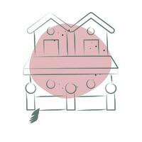 Icon Town House 2. related to Accommodations symbol. Color Spot Style. simple design editable. simple illustration vector