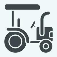 icono tractor. relacionado a agricultura símbolo. glifo estilo. sencillo diseño editable. sencillo ilustración vector