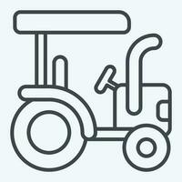 Icon Tractor. related to Agriculture symbol. line style. simple design editable. simple illustration vector