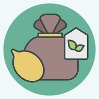 Icon Seed Bag. related to Agriculture symbol. color mate style. simple design editable. simple illustration vector