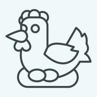 Icon Chicken. related to Agriculture symbol. line style. simple design editable. simple illustration vector