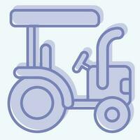 Icon Tractor. related to Agriculture symbol. two tone style. simple design editable. simple illustration vector