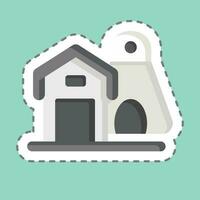 Sticker line cut Farm. related to Agriculture symbol. simple design editable. simple illustration vector