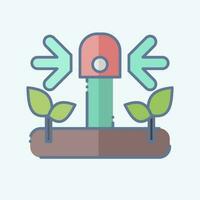 Icon Irrigation. related to Agriculture symbol. doodle style. simple design editable. simple illustration vector