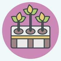 Icon Hydroponic Gardening. related to Agriculture symbol. color mate style. simple design editable. simple illustration vector