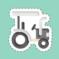 Sticker line cut Tractor. related to Agriculture symbol. simple design editable. simple illustration vector