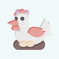 Icon Chicken. related to Agriculture symbol. flat style. simple design editable. simple illustration vector