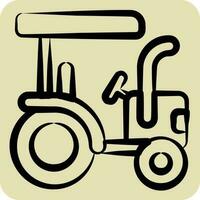 Icon Tractor. related to Agriculture symbol. hand drawn style. simple design editable. simple illustration vector