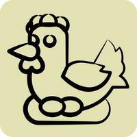 Icon Chicken. related to Agriculture symbol. hand drawn style. simple design editable. simple illustration vector