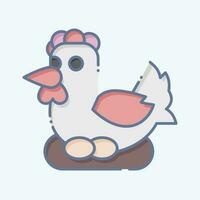 Icon Chicken. related to Agriculture symbol. doodle style. simple design editable. simple illustration vector