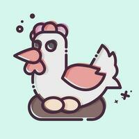 icono pollo. relacionado a agricultura símbolo. mbe estilo. sencillo diseño editable. sencillo ilustración vector