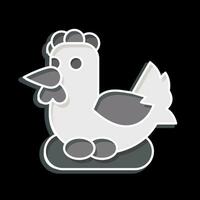 Icon Chicken. related to Agriculture symbol. glossy style. simple design editable. simple illustration vector