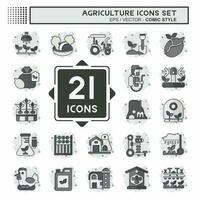 Icon Set Agriculture. related to Education symbol. comic style. simple design editable. simple illustration vector