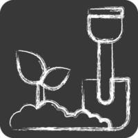 Icon Shovels. related to Agriculture symbol. chalk Style. simple design editable. simple illustration vector