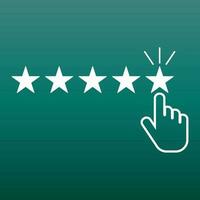 Customer reviews, rating, user feedback concept vector icon. Flat illustration on green background.