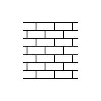 Wall brick icon in flat style isolated on white background. Wall symbol illustration in line style. vector