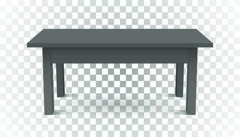 Vector 3d table for object presentation. Empty dark top table on isolated background.