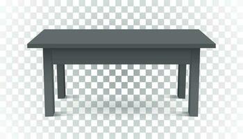 Vector 3d table for object presentation. Empty dark top table on isolated background.