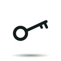 Key Icon vector illustration in flat style isolated on white background. Unlock symbol for web site design, logo, app, ui.