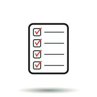 To do list icon. Checklist, task list vector illustration in flat style. Reminder concept icon on white background.