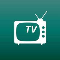 Tv Icon vector illustration in flat style on green background. Television symbol for web site design, logo, app, ui.