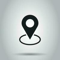 Pin icon vector. Location sign in flat style isolated on gray background. Navigation map, gps concept. vector