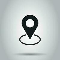 Pin icon vector. Location sign in flat style isolated on gray background. Navigation map, gps concept. vector