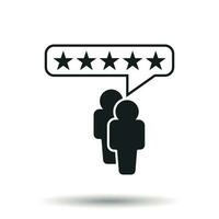 Customer reviews, rating, user feedback concept vector icon. Flat illustration on white background.