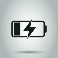 Battery charge level indicator. Vector illustration on gray background.