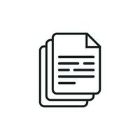 Document icon vector illustration. Paper sheet simple pictogram.