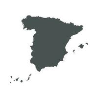 España vector mapa. negro icono en blanco antecedentes