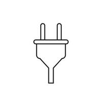 Plug vector icon in line style. Power wire cable flat illustration.