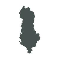 Albania vector mapa. negro icono en blanco antecedentes.