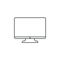 computadora vector ilustración en línea estilo. monitor plano icono. televisión símbolo.