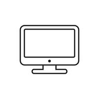 Computer vector illustration in line style. Monitor flat icon. Tv symbol.