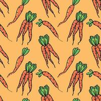 Composition of carrots on an orange background vector