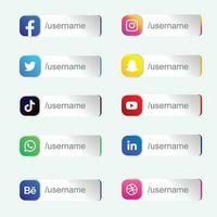 Social media Icons button vector