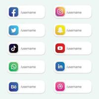 Social media Icons button vector