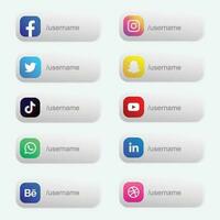 Social media Icons button vector