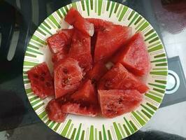 watermelon slice photography selective focus. photo