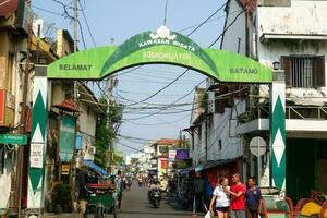 Yogyakarta, Indonesia - March 20, 2023 - Sosrowijayan tourist area gate in malioboro tourism area photo