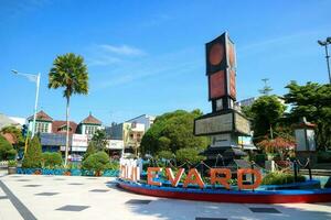 Wonosobo, Indonesia - April 5 2023 - Dieng boulevard on wonosobo city parks photo