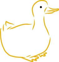 Duck minimal sketch, brusk stroke outline drawing vector