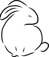 Rabbit brusk stroke outline drawing, minimal cartoon sketch vector