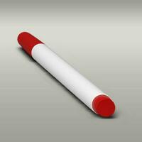 Red marker pen isolated on grey background. photo