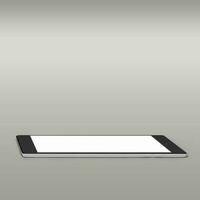 Close up view modern pen tablet isolated on grey background fit for your device design. photo