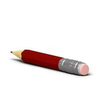 Red pencil small size isolated on grey background. photo