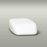 White rubber eraser isolated on grey background. photo