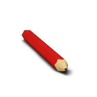 Red pencil large size isolated on grey background. photo