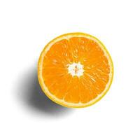 Fresh juicy orange isolated on the white background photo